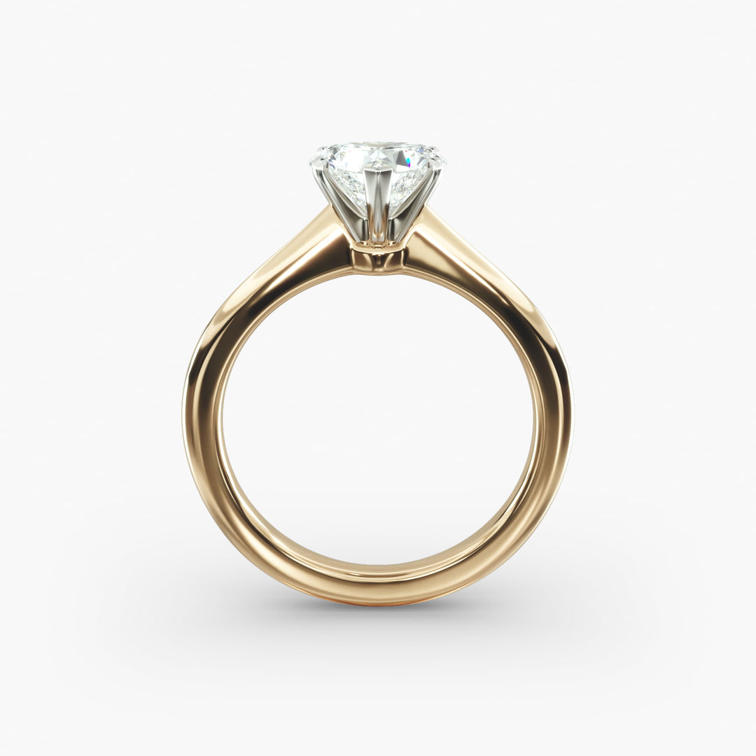 Heart Lab-Grown Diamond Five-Prong Engagement Ring | Romantic Solitaire | IGI Certified | 10K/14K/18K Gold