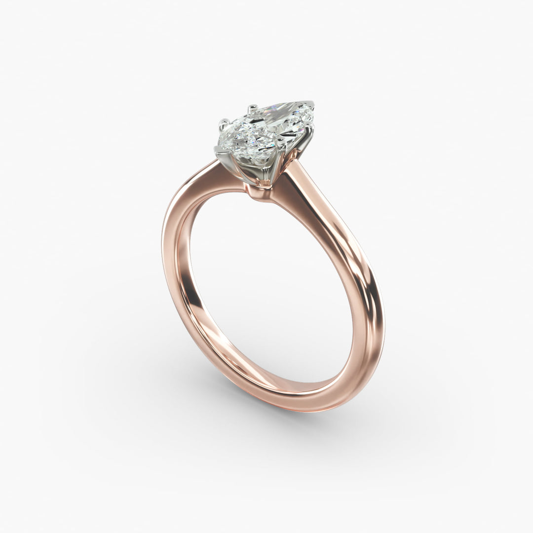 Marquise Lab-Grown Diamond Six-Prong Engagement Ring | Elegant Solitaire | IGI Certified | 10K/14K/18K Gold