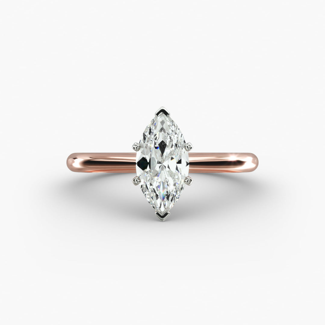 Marquise Lab-Grown Diamond Six-Prong Engagement Ring | Elegant Solitaire | IGI Certified | 10K/14K/18K Gold