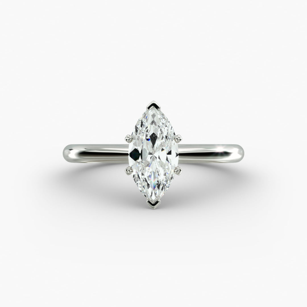 Marquise Lab-Grown Diamond Six-Prong Engagement Ring | Elegant Solitaire | IGI Certified | 10K/14K/18K Gold