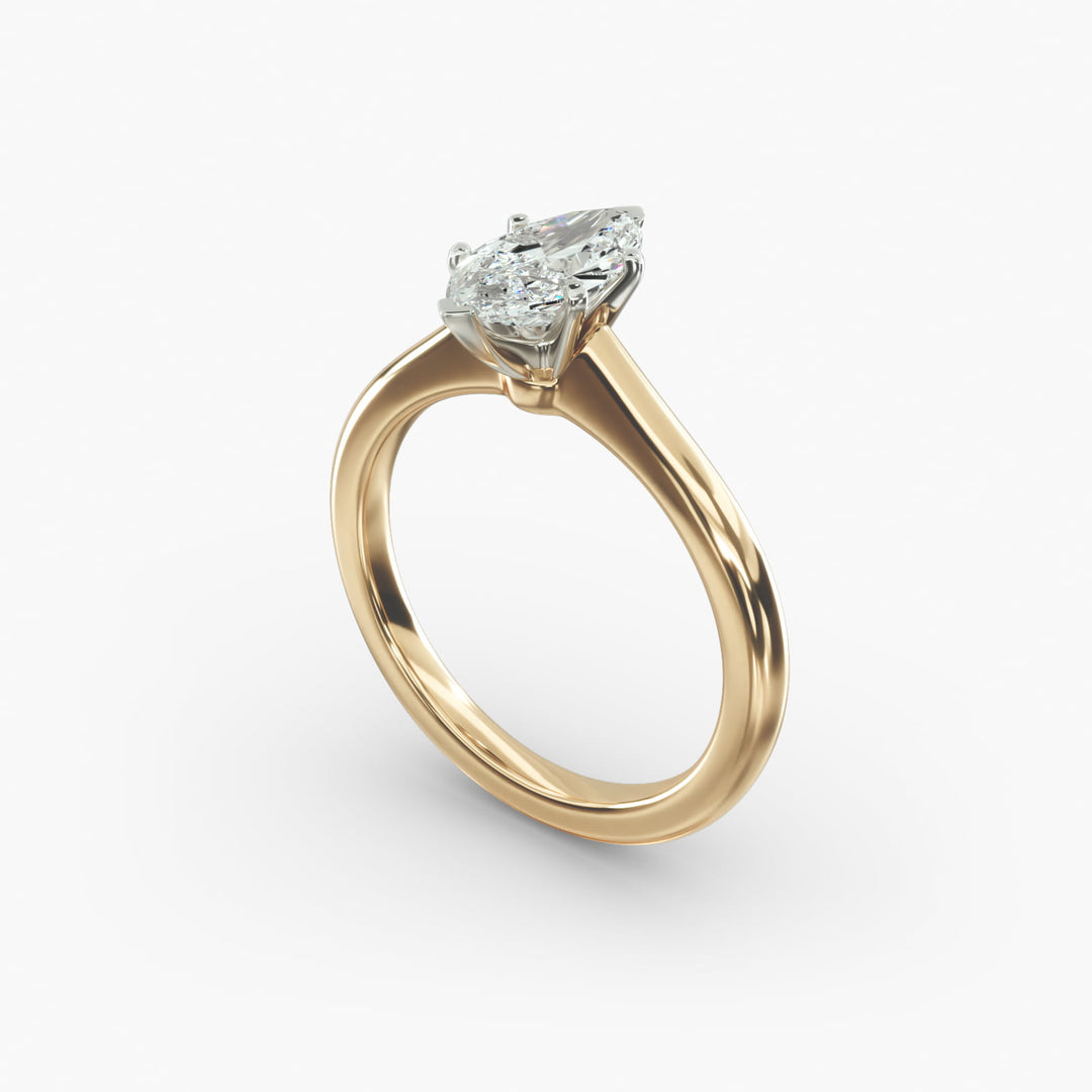 Marquise Lab-Grown Diamond Six-Prong Engagement Ring | Elegant Solitaire | IGI Certified | 10K/14K/18K Gold