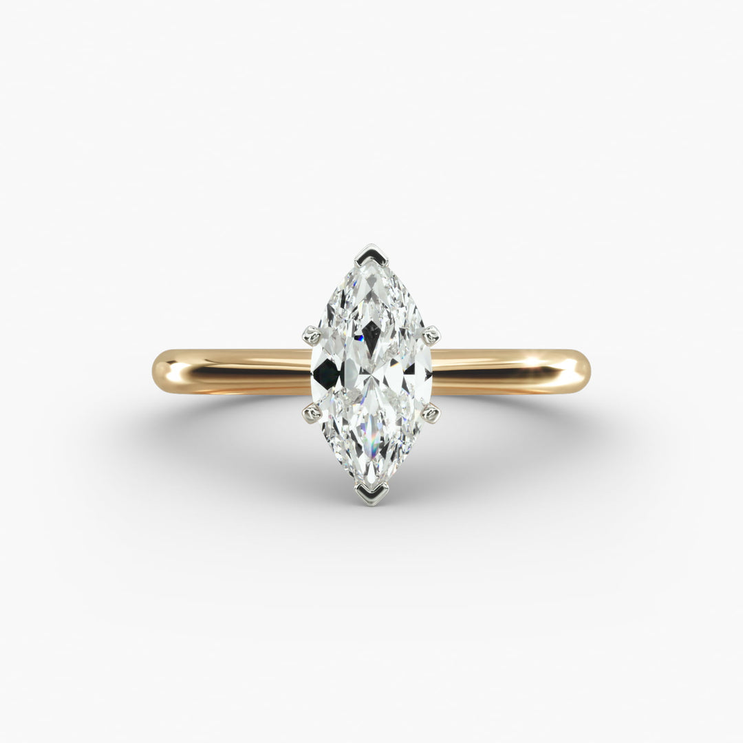 Marquise Lab-Grown Diamond Six-Prong Engagement Ring | Elegant Solitaire | IGI Certified | 10K/14K/18K Gold