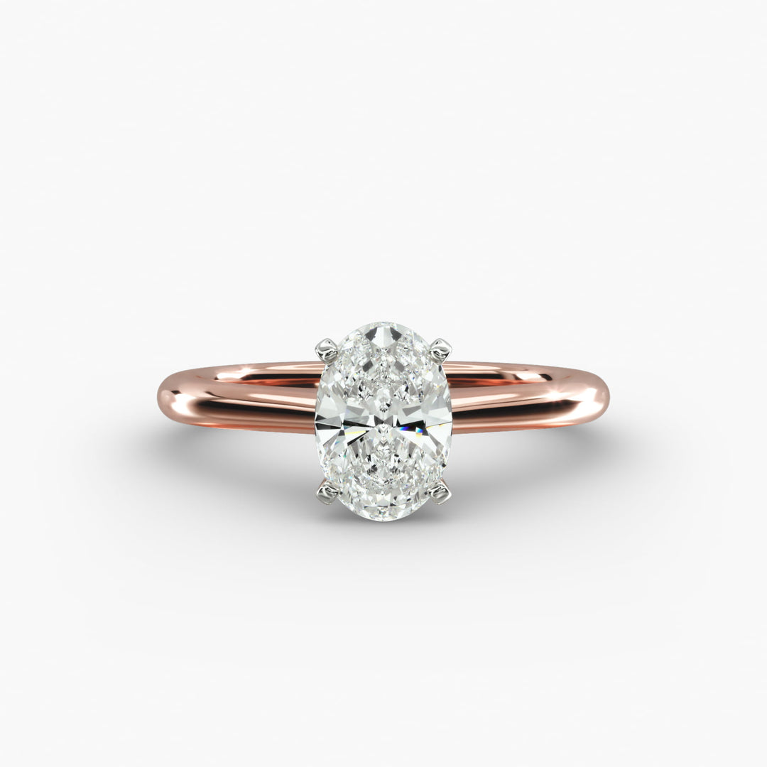 Oval Lab-Grown Diamond Engagement Ring | Classic Solitaire with Secure Prongs | IGI Certified | 10K/14K/18K Gold