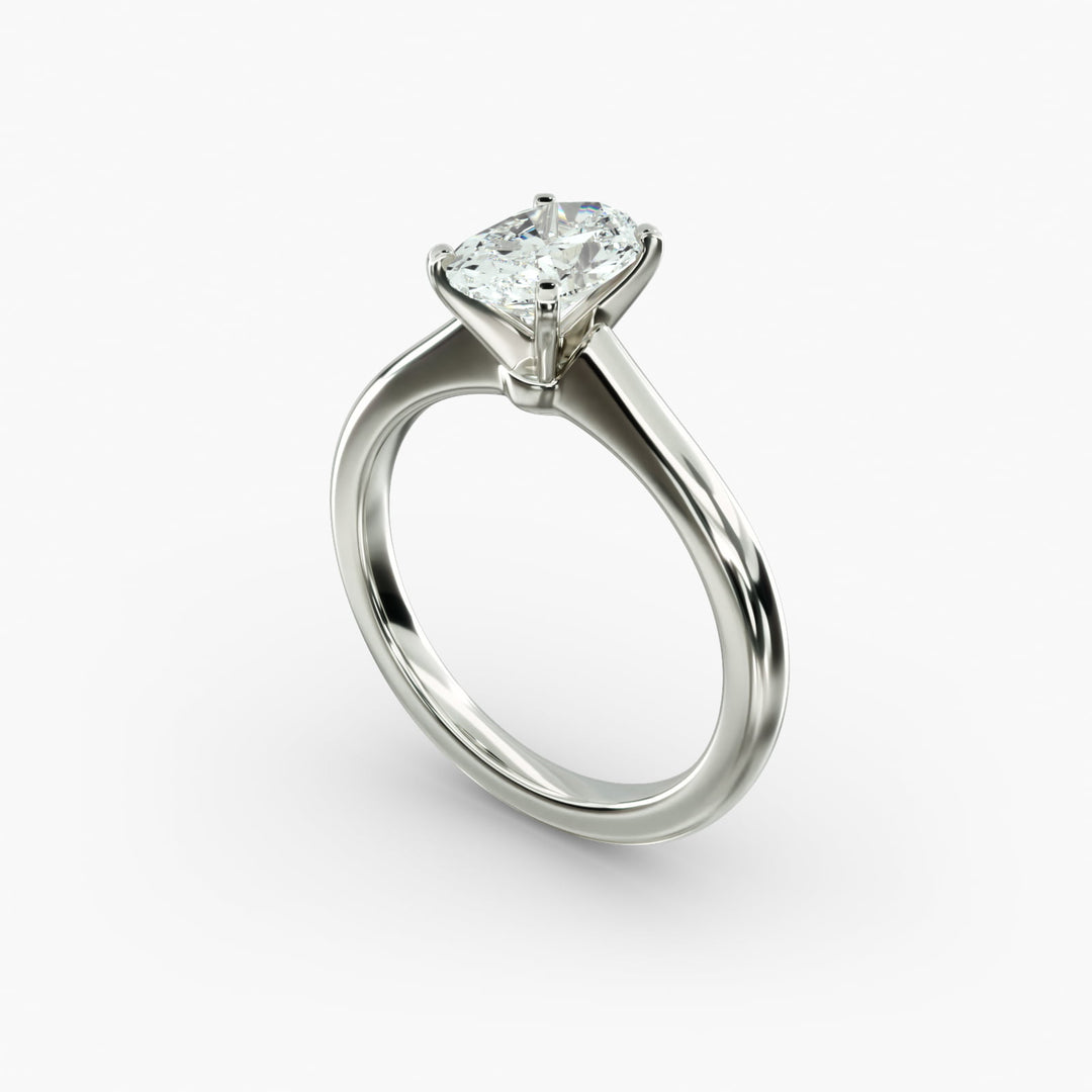 Oval Lab-Grown Diamond Engagement Ring | Classic Solitaire with Secure Prongs | IGI Certified | 10K/14K/18K Gold