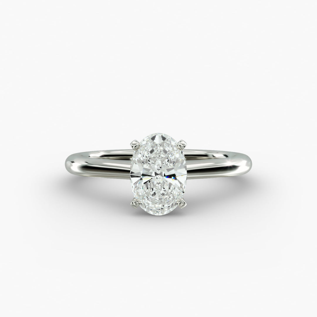 Oval Lab-Grown Diamond Engagement Ring | Classic Solitaire with Secure Prongs | IGI Certified | 10K/14K/18K Gold