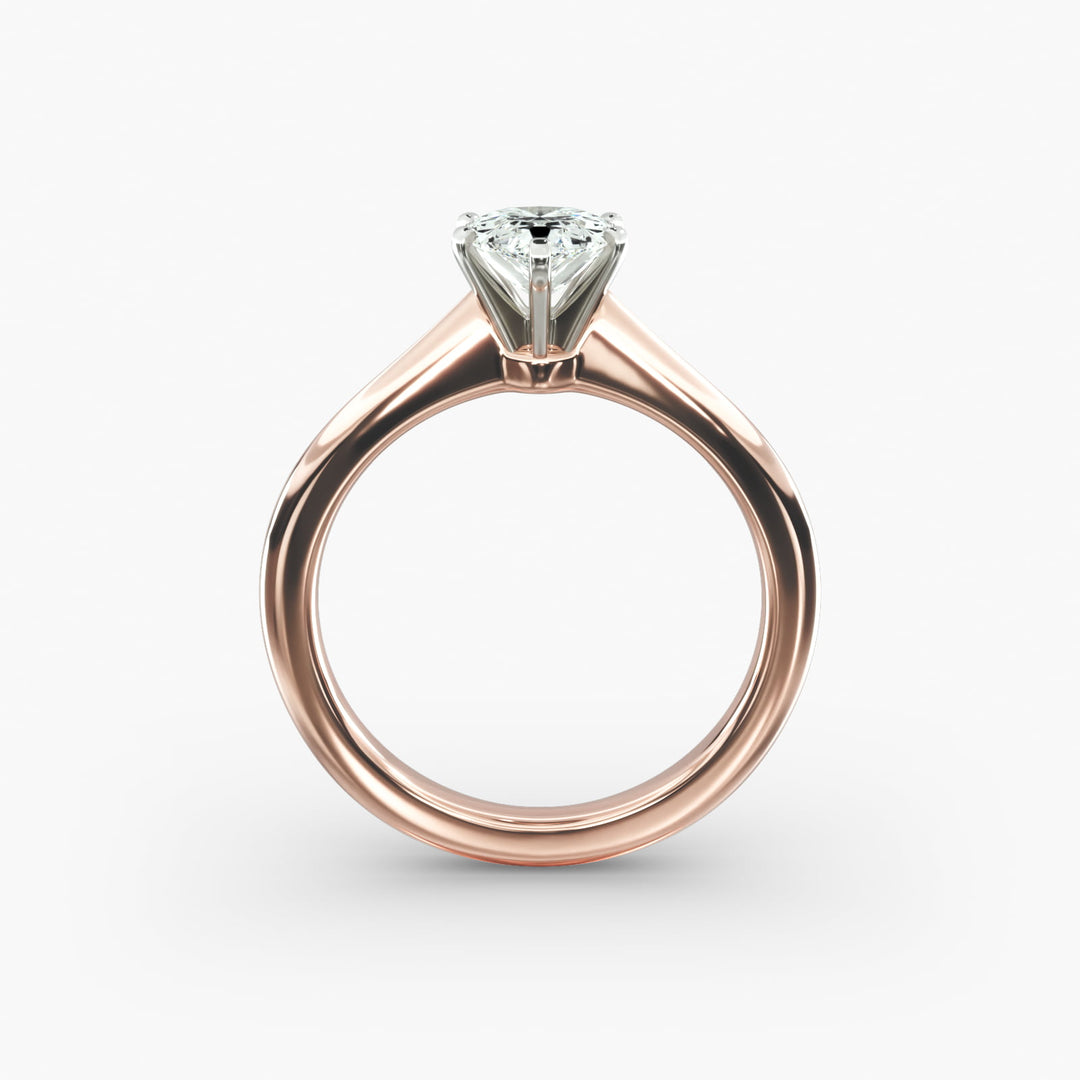 Pear-Shaped Lab-Grown Diamond Engagement Ring | Six-Prong Solitaire | IGI Certified | 10K/14K/18K Gold