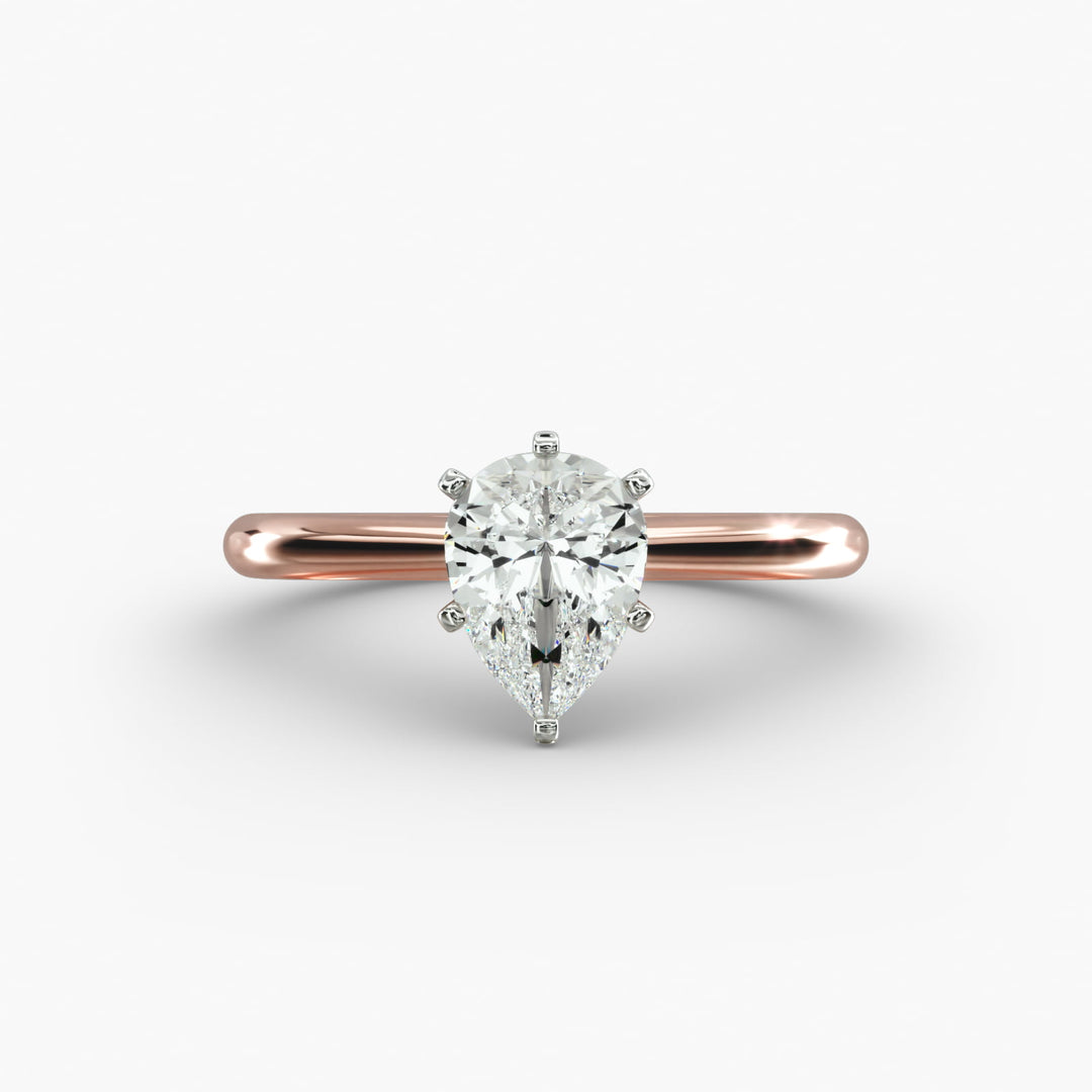 Pear-Shaped Lab-Grown Diamond Engagement Ring | Six-Prong Solitaire | IGI Certified | 10K/14K/18K Gold