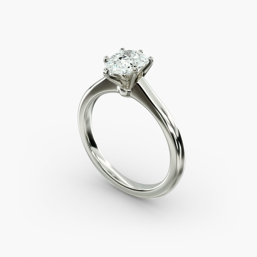 Pear-Shaped Lab-Grown Diamond Engagement Ring | Six-Prong Solitaire | IGI Certified | 10K/14K/18K Gold