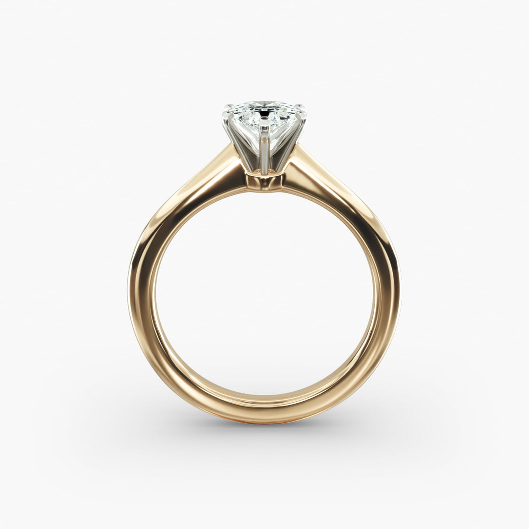 Pear-Shaped Lab-Grown Diamond Engagement Ring | Six-Prong Solitaire | IGI Certified | 10K/14K/18K Gold