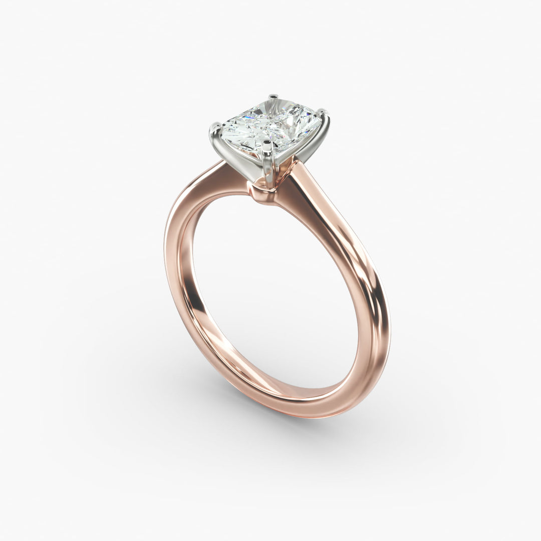 Radiant Cut Lab Grown Diamond Solitaire Ring | 0.50–5.00 Carat | Classic Band | IGI Certified | 10K/14K/18K Yellow, White, Rose Gold
