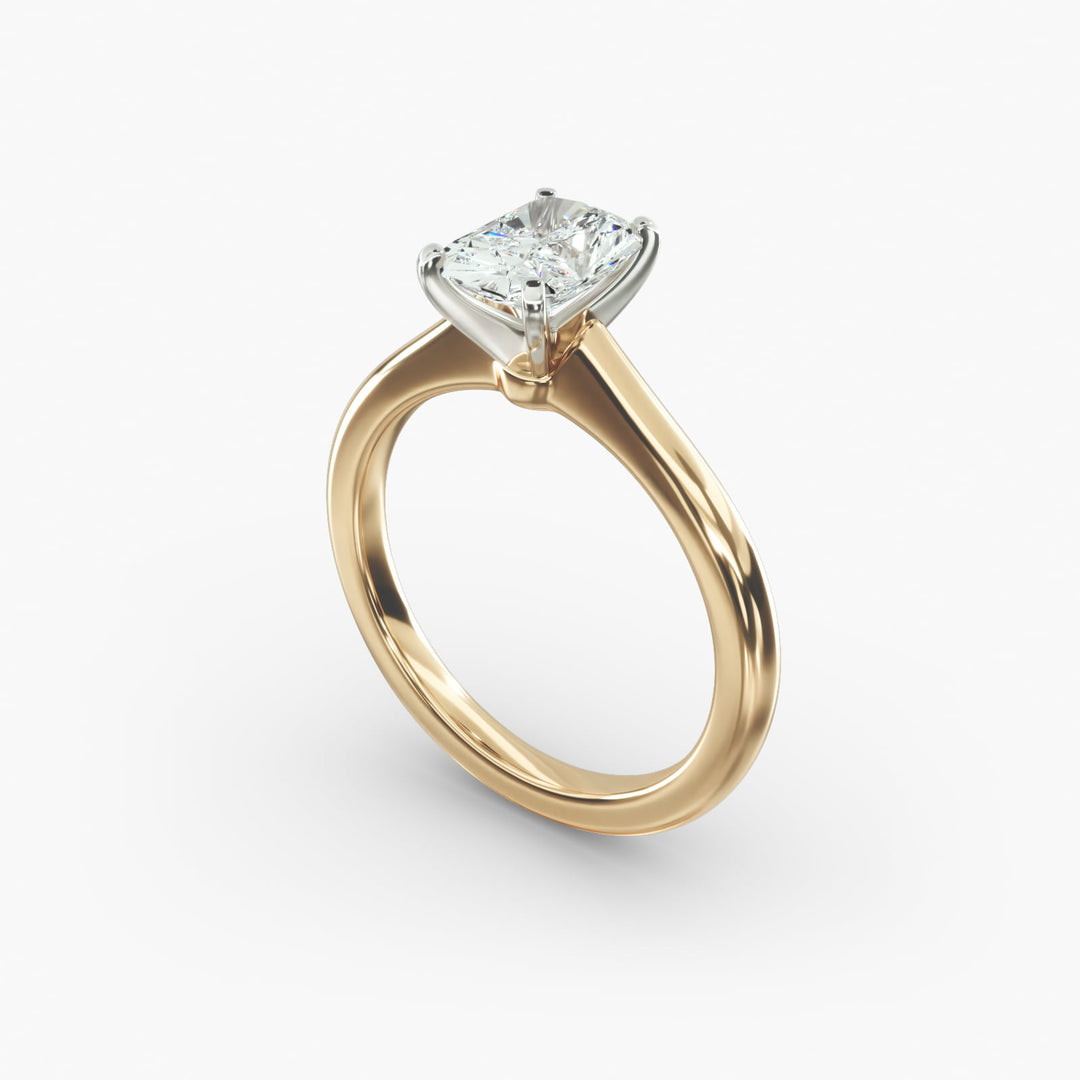 Radiant Cut Lab Grown Diamond Solitaire Ring | 0.50–5.00 Carat | Classic Band | IGI Certified | 10K/14K/18K Yellow, White, Rose Gold