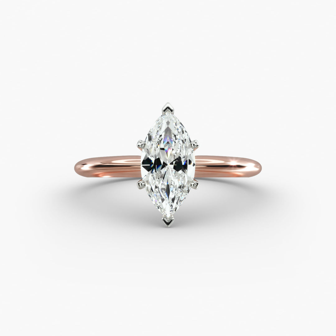 Marquise Lab-Grown Diamond Classic Solitaire Engagement Ring | Timeless Design | IGI Certified | 10K/14K/18K Gold