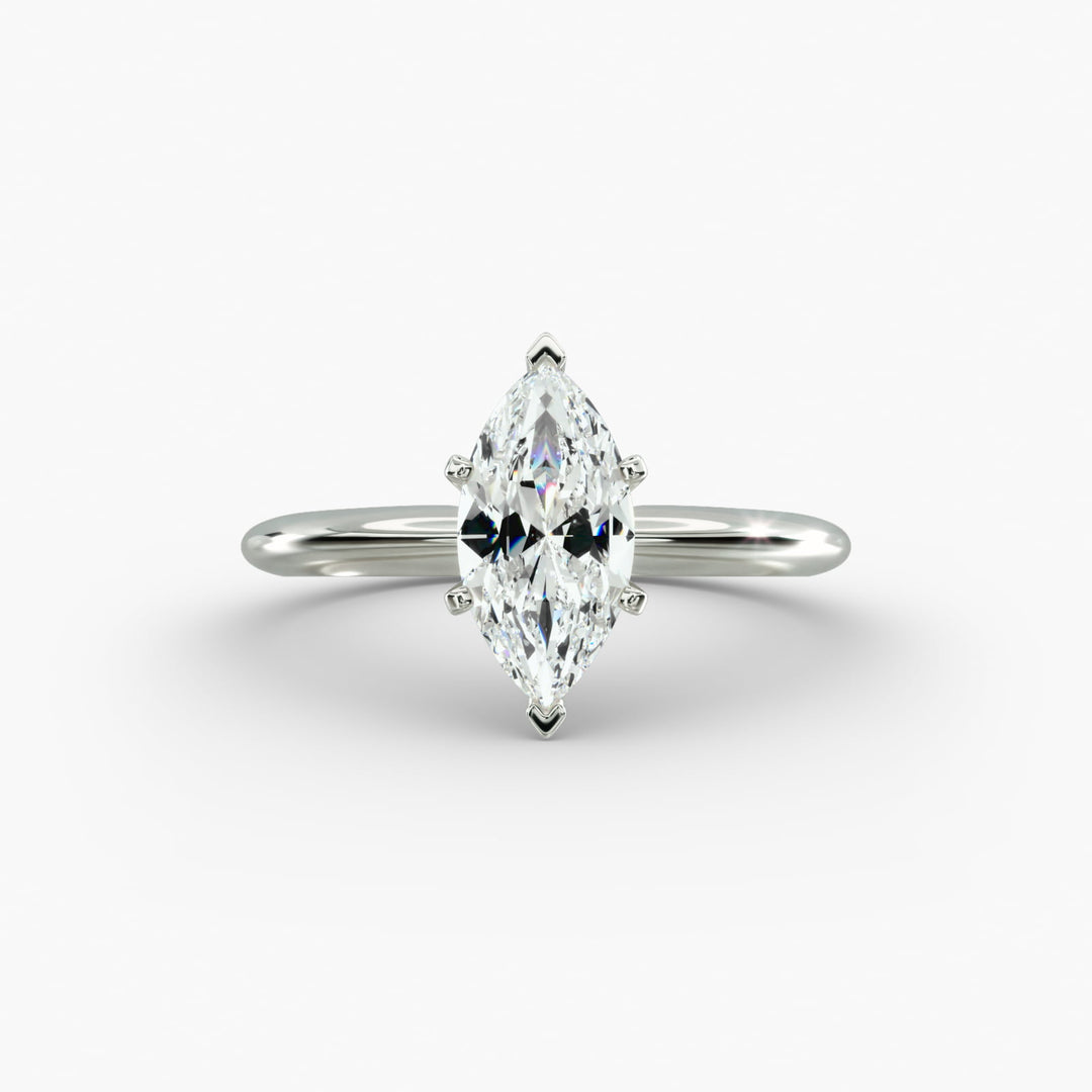 Marquise Lab-Grown Diamond Classic Solitaire Engagement Ring | Timeless Design | IGI Certified | 10K/14K/18K Gold