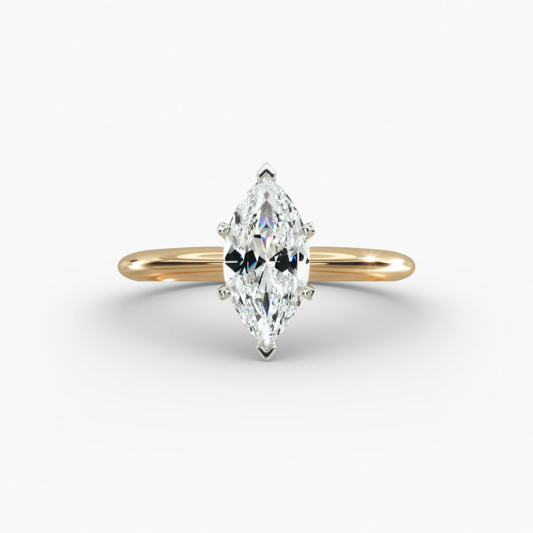 Marquise Lab-Grown Diamond Classic Solitaire Engagement Ring | Timeless Design | IGI Certified | 10K/14K/18K Gold