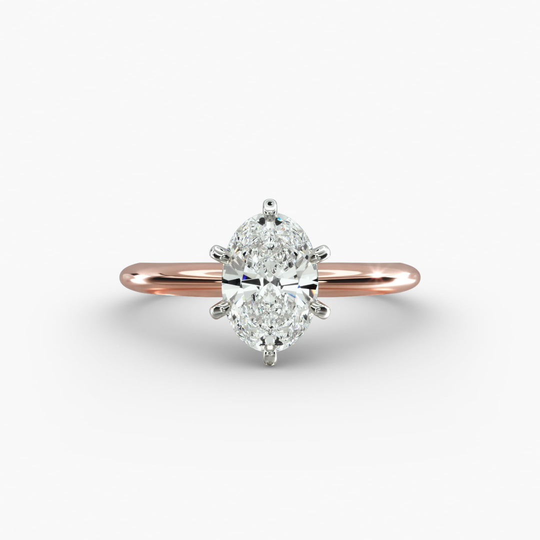 Oval Lab-Grown Diamond Six-Prong Solitaire Engagement Ring | Secure & Timeless | IGI Certified | 10K/14K/18K Gold