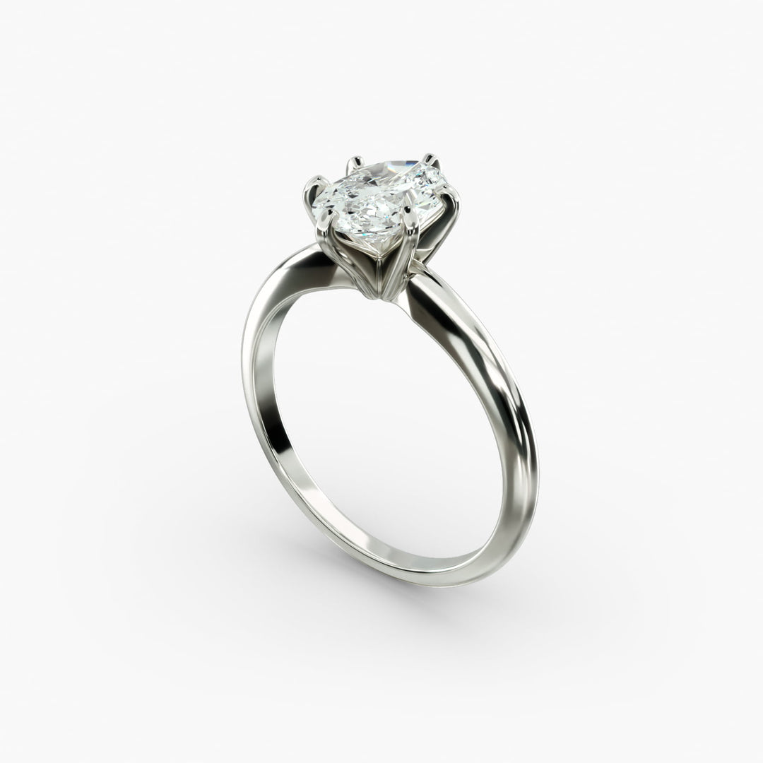 Oval Lab-Grown Diamond Six-Prong Solitaire Engagement Ring | Secure & Timeless | IGI Certified | 10K/14K/18K Gold