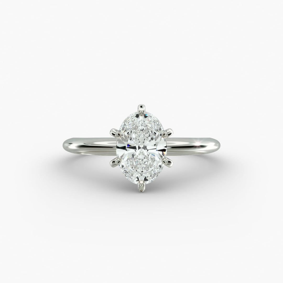 Oval Lab-Grown Diamond Six-Prong Solitaire Engagement Ring | Secure & Timeless | IGI Certified | 10K/14K/18K Gold