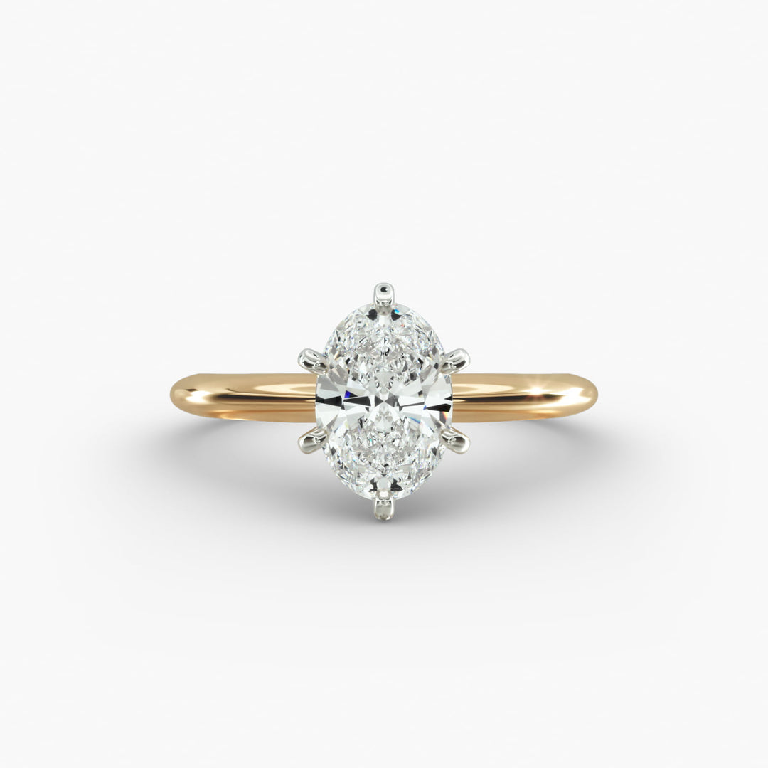 Oval Lab-Grown Diamond Six-Prong Solitaire Engagement Ring | Secure & Timeless | IGI Certified | 10K/14K/18K Gold