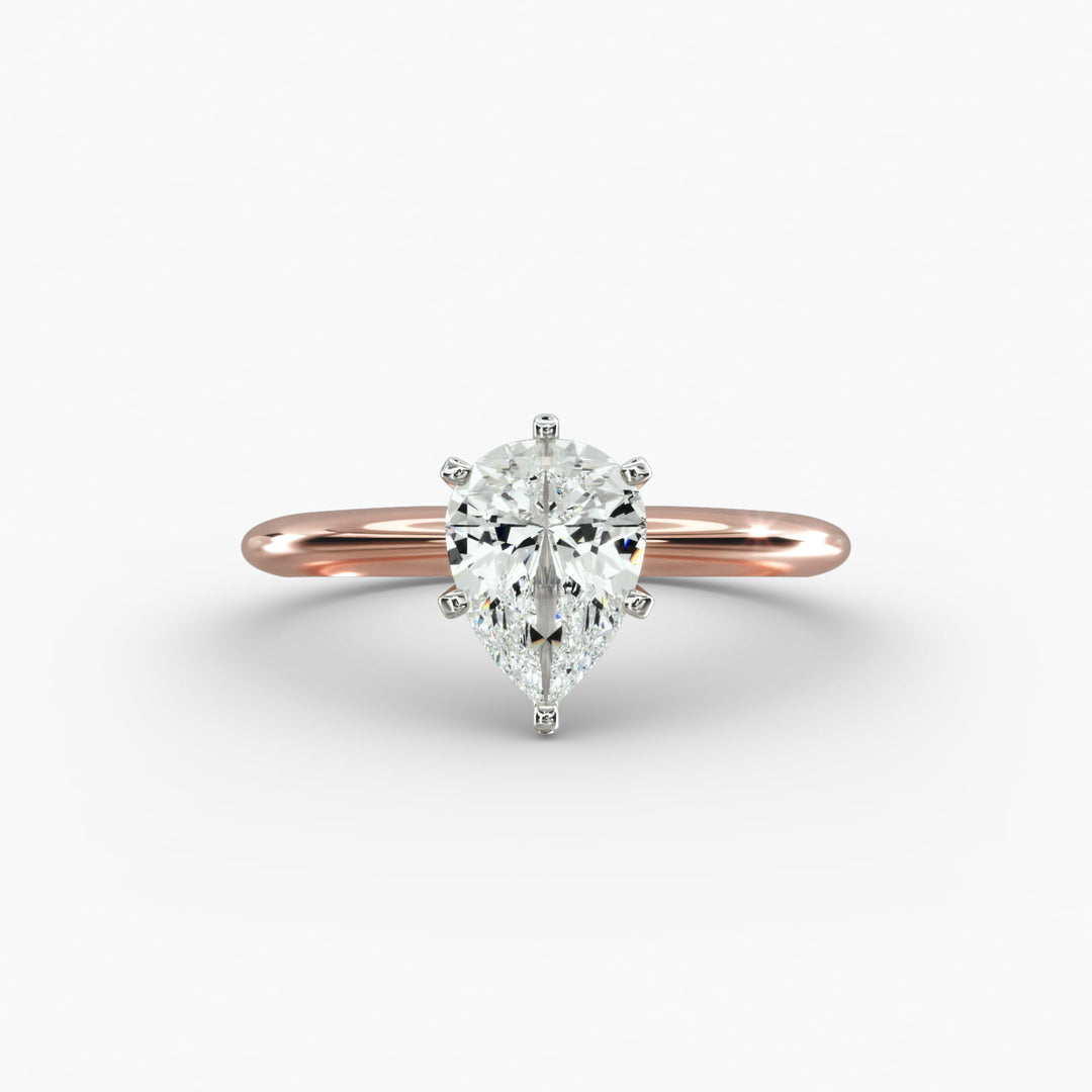 Pear Lab-Grown Diamond Six-Prong Engagement Ring | Classic Solitaire | IGI Certified | 10K/14K/18K Gold