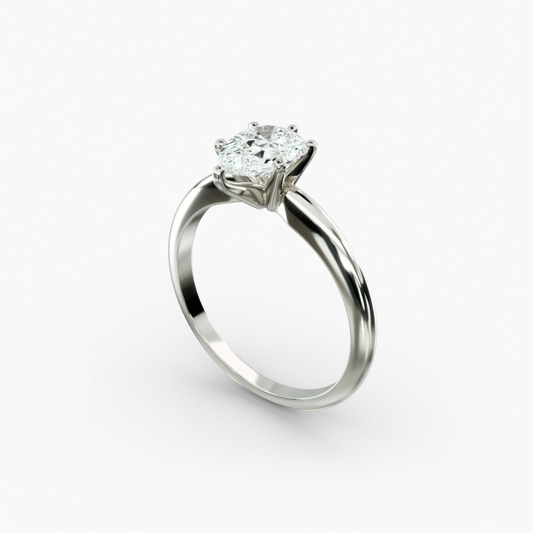 Pear Lab-Grown Diamond Six-Prong Engagement Ring | Classic Solitaire | IGI Certified | 10K/14K/18K Gold