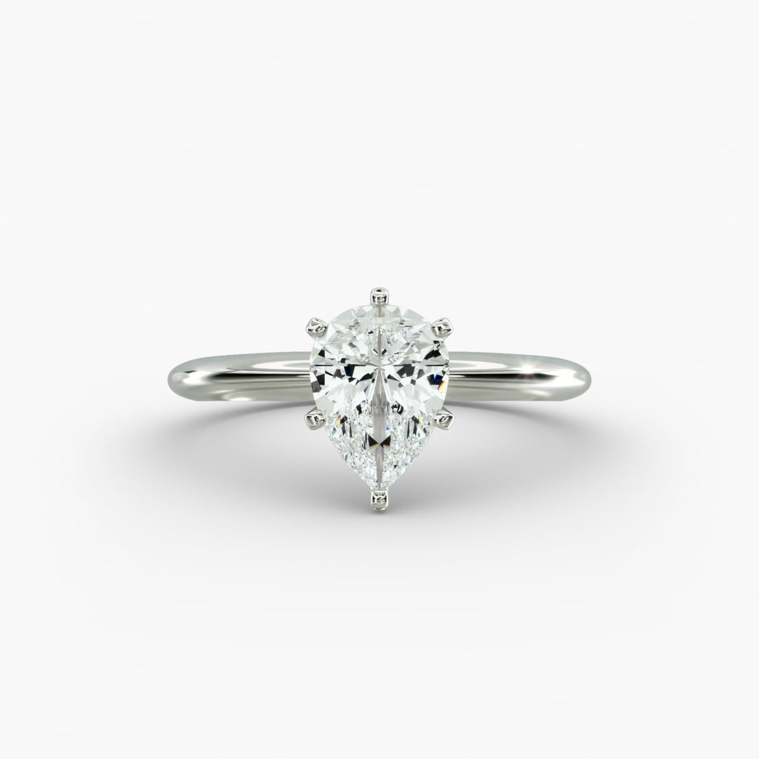 Pear Lab-Grown Diamond Six-Prong Engagement Ring | Classic Solitaire | IGI Certified | 10K/14K/18K Gold
