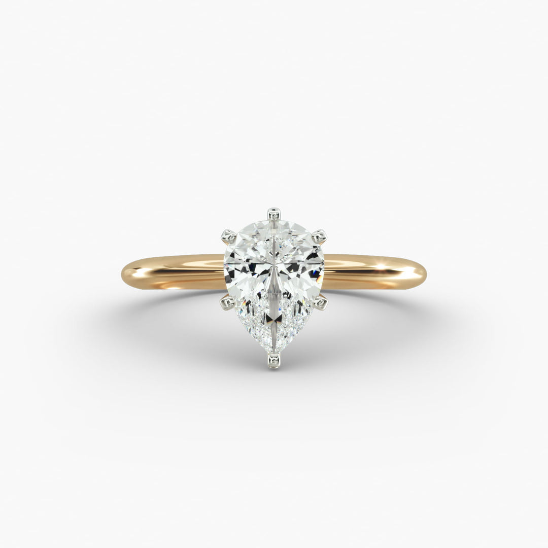 Pear Lab-Grown Diamond Six-Prong Engagement Ring | Classic Solitaire | IGI Certified | 10K/14K/18K Gold