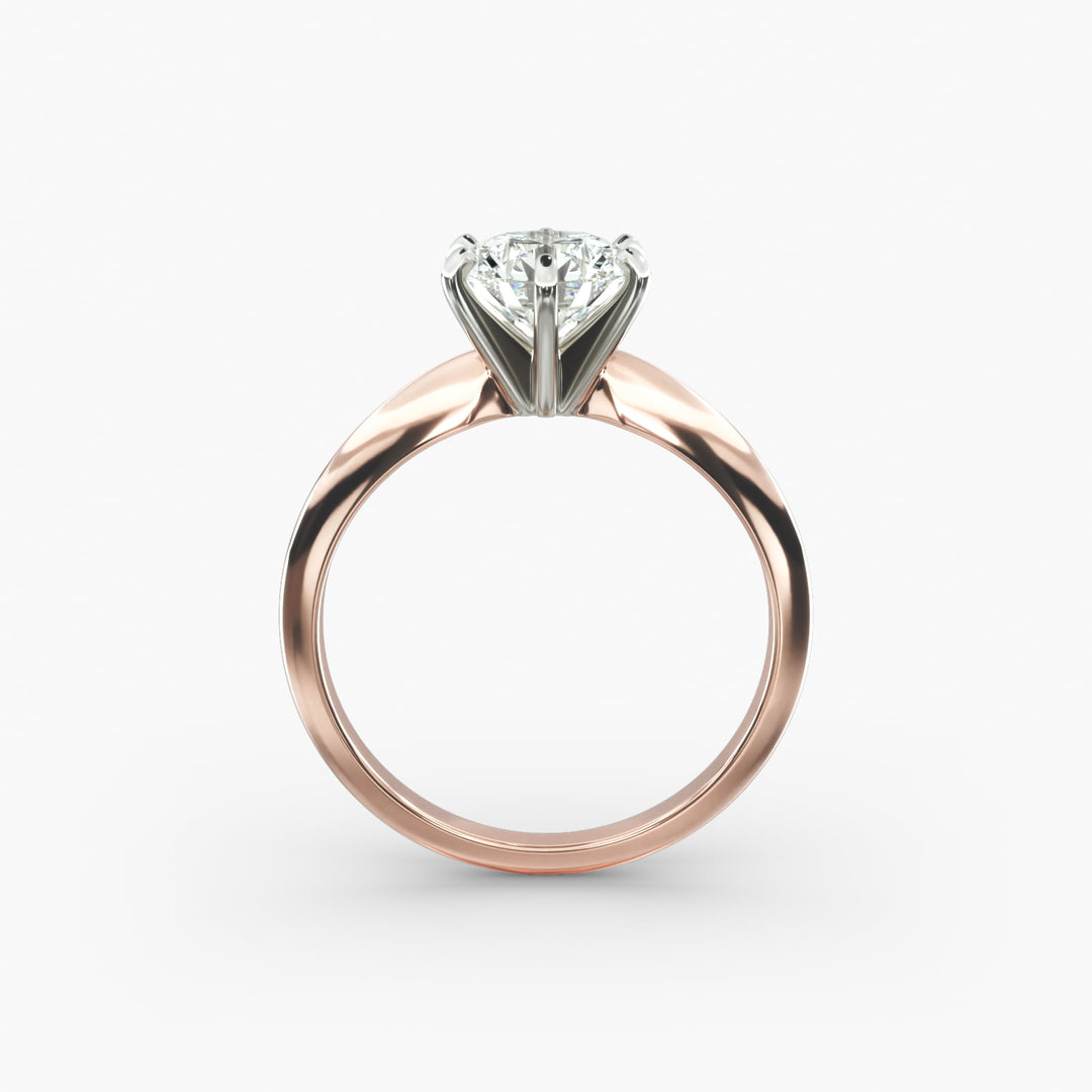 Six-Prong Round Lab-Grown Diamond Engagement Ring | IGI Certified | 0.50–5.00 Carat