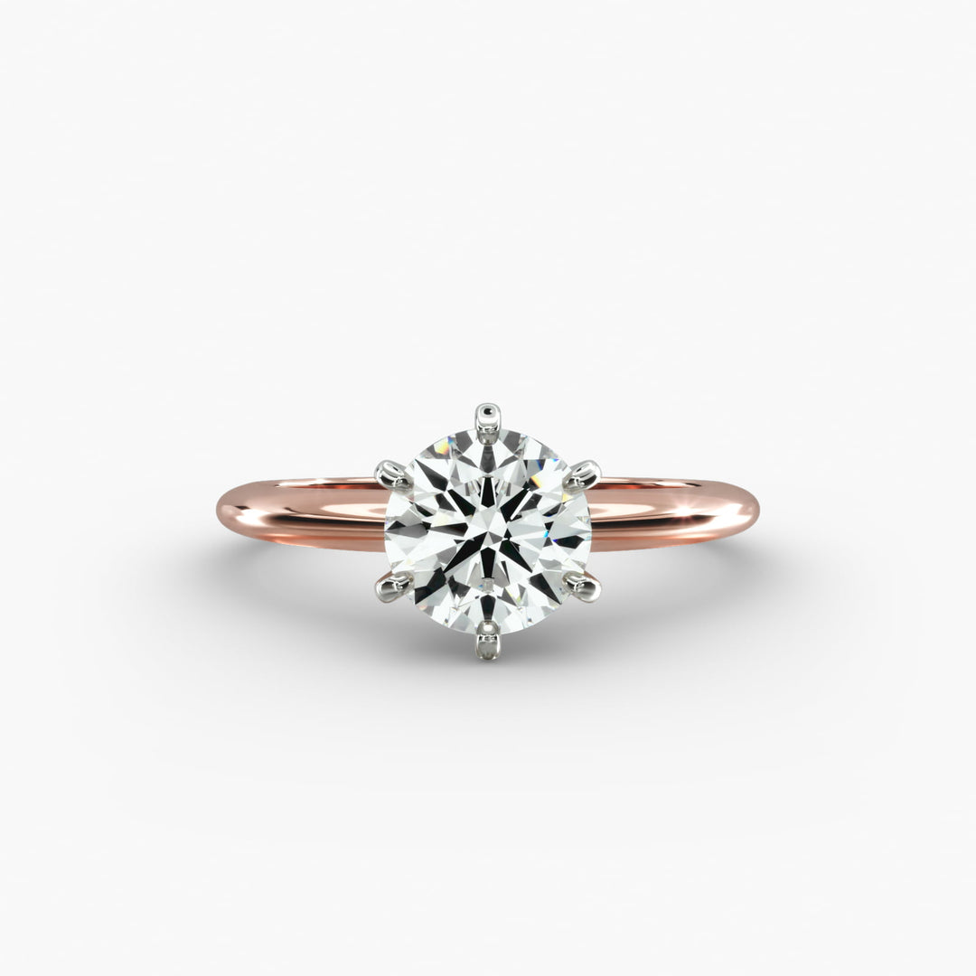 Six-Prong Round Lab-Grown Diamond Engagement Ring | IGI Certified | 0.50–5.00 Carat