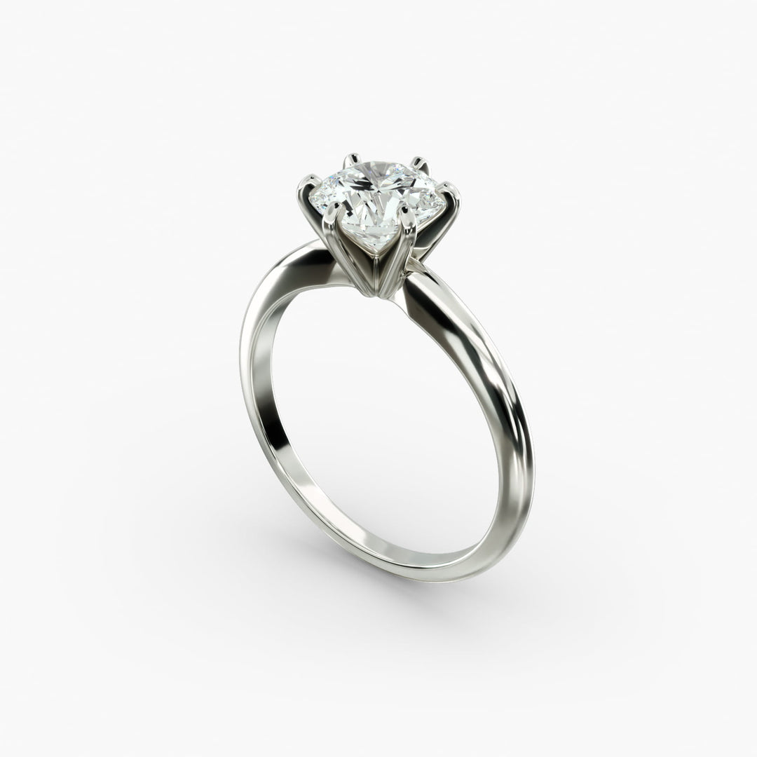 Six-Prong Round Lab-Grown Diamond Engagement Ring | IGI Certified | 0.50–5.00 Carat