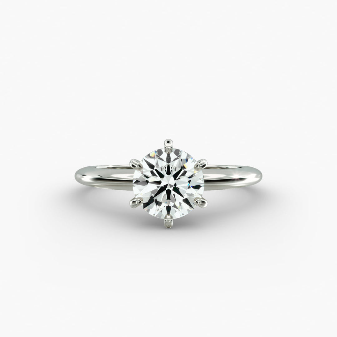 Six-Prong Round Lab-Grown Diamond Engagement Ring | IGI Certified | 0.50–5.00 Carat
