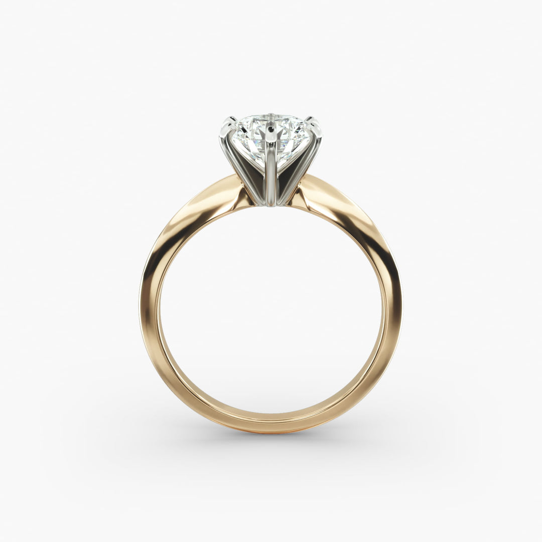 Six-Prong Round Lab-Grown Diamond Engagement Ring | IGI Certified | 0.50–5.00 Carat