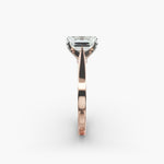 Load image into Gallery viewer, Emerald Lab-Grown Diamond Temple-Inspired Engagement Ring | Regal Solitaire Design | IGI Certified | 10K/14K/18K Gold