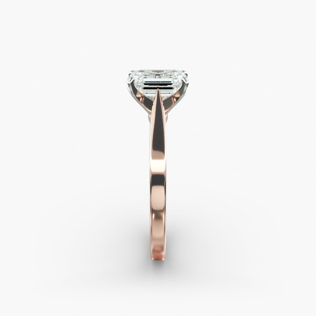 Emerald Lab-Grown Diamond Temple-Inspired Engagement Ring | Regal Solitaire Design | IGI Certified | 10K/14K/18K Gold