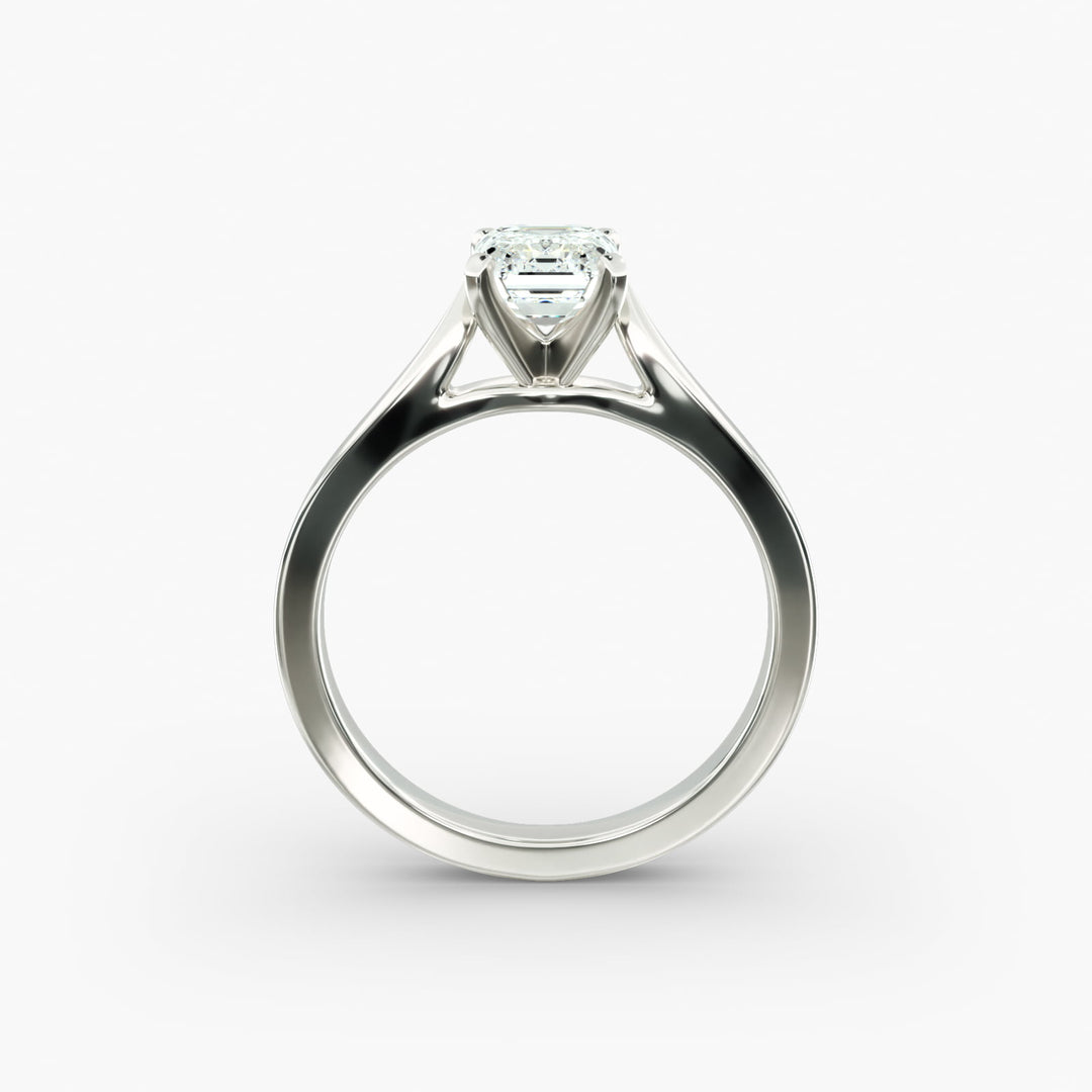 Emerald Lab-Grown Diamond Temple-Inspired Engagement Ring | Regal Solitaire Design | IGI Certified | 10K/14K/18K Gold