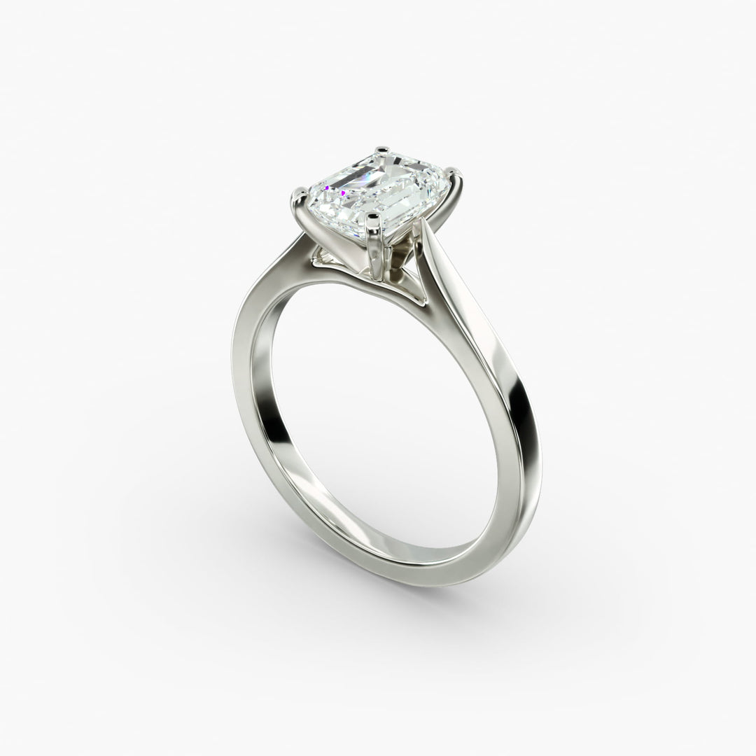 Emerald Lab-Grown Diamond Temple-Inspired Engagement Ring | Regal Solitaire Design | IGI Certified | 10K/14K/18K Gold