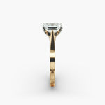 Load image into Gallery viewer, Emerald Lab-Grown Diamond Temple-Inspired Engagement Ring | Regal Solitaire Design | IGI Certified | 10K/14K/18K Gold