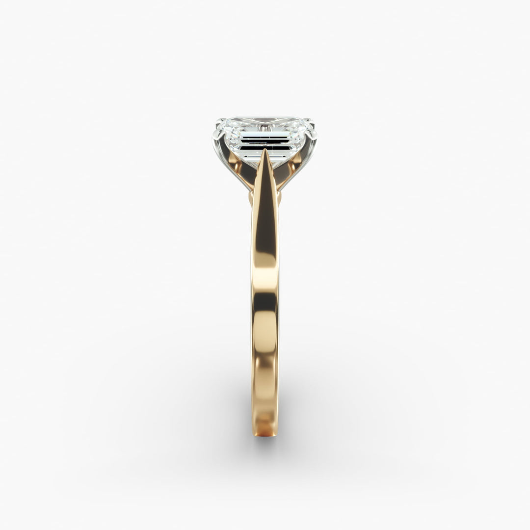 Emerald Lab-Grown Diamond Temple-Inspired Engagement Ring | Regal Solitaire Design | IGI Certified | 10K/14K/18K Gold