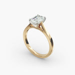 Load image into Gallery viewer, Emerald Lab-Grown Diamond Temple-Inspired Engagement Ring | Regal Solitaire Design | IGI Certified | 10K/14K/18K Gold