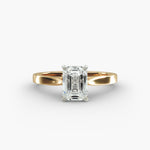 Load image into Gallery viewer, Emerald Lab-Grown Diamond Temple-Inspired Engagement Ring | Regal Solitaire Design | IGI Certified | 10K/14K/18K Gold