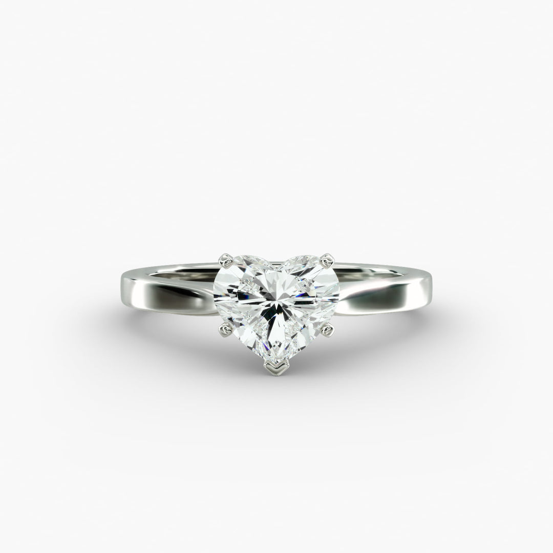 Heart Lab-Grown Diamond — Wide Band Statement Ring | IGI Certified | 10K/14K/18K Gold