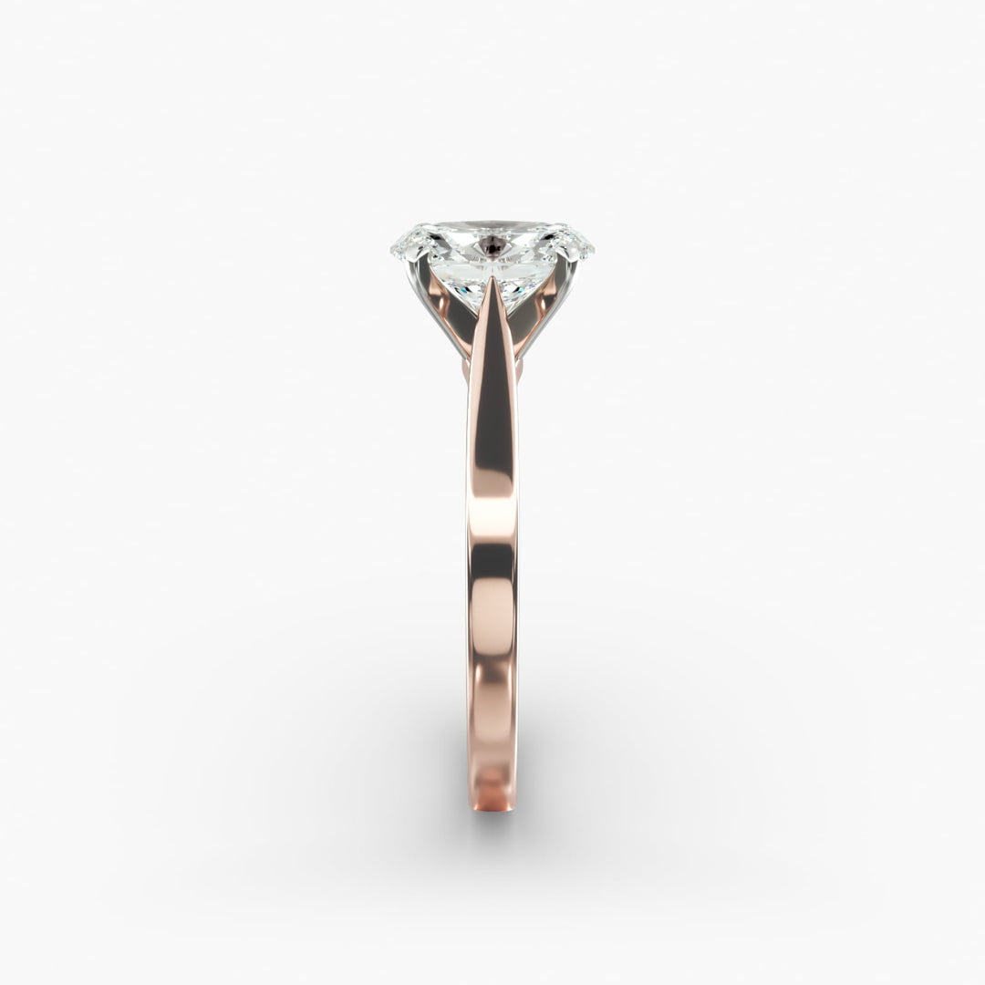 Oval Lab-Grown Diamond 4-Prong Wide Band Ring | IGI Certified | 10K/14K/18K Gold