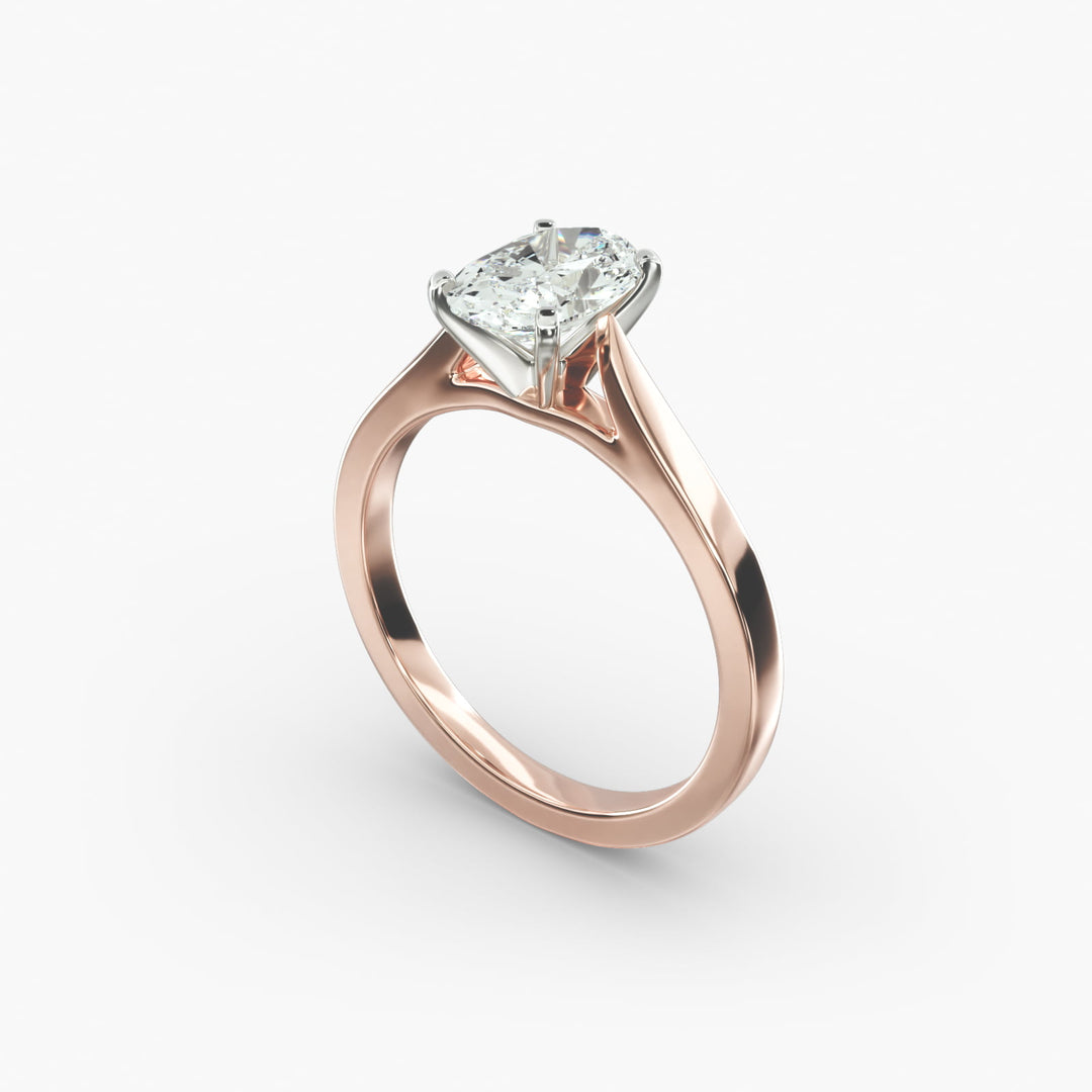 Oval Lab-Grown Diamond 4-Prong Wide Band Ring | IGI Certified | 10K/14K/18K Gold