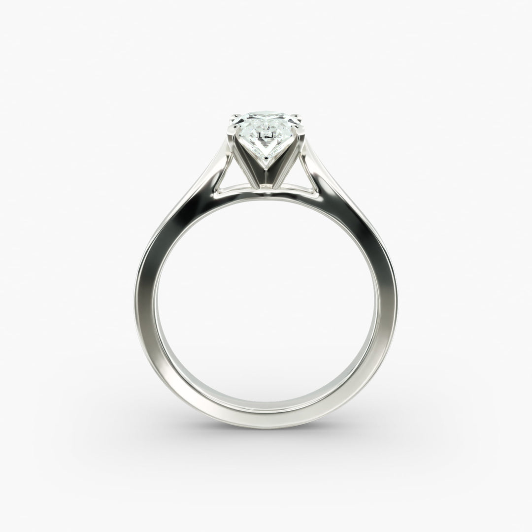 Oval Lab-Grown Diamond 4-Prong Wide Band Ring | IGI Certified | 10K/14K/18K Gold