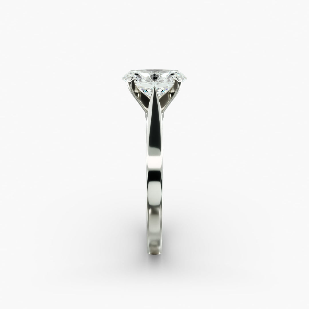 Oval Lab-Grown Diamond 4-Prong Wide Band Ring | IGI Certified | 10K/14K/18K Gold