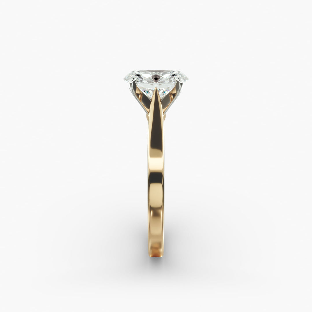 Oval Lab-Grown Diamond 4-Prong Wide Band Ring | IGI Certified | 10K/14K/18K Gold