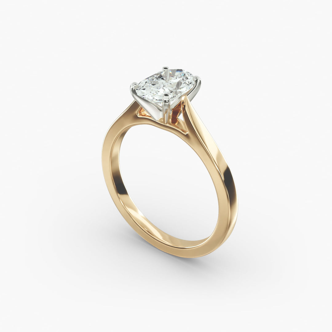 Oval Lab-Grown Diamond 4-Prong Wide Band Ring | IGI Certified | 10K/14K/18K Gold