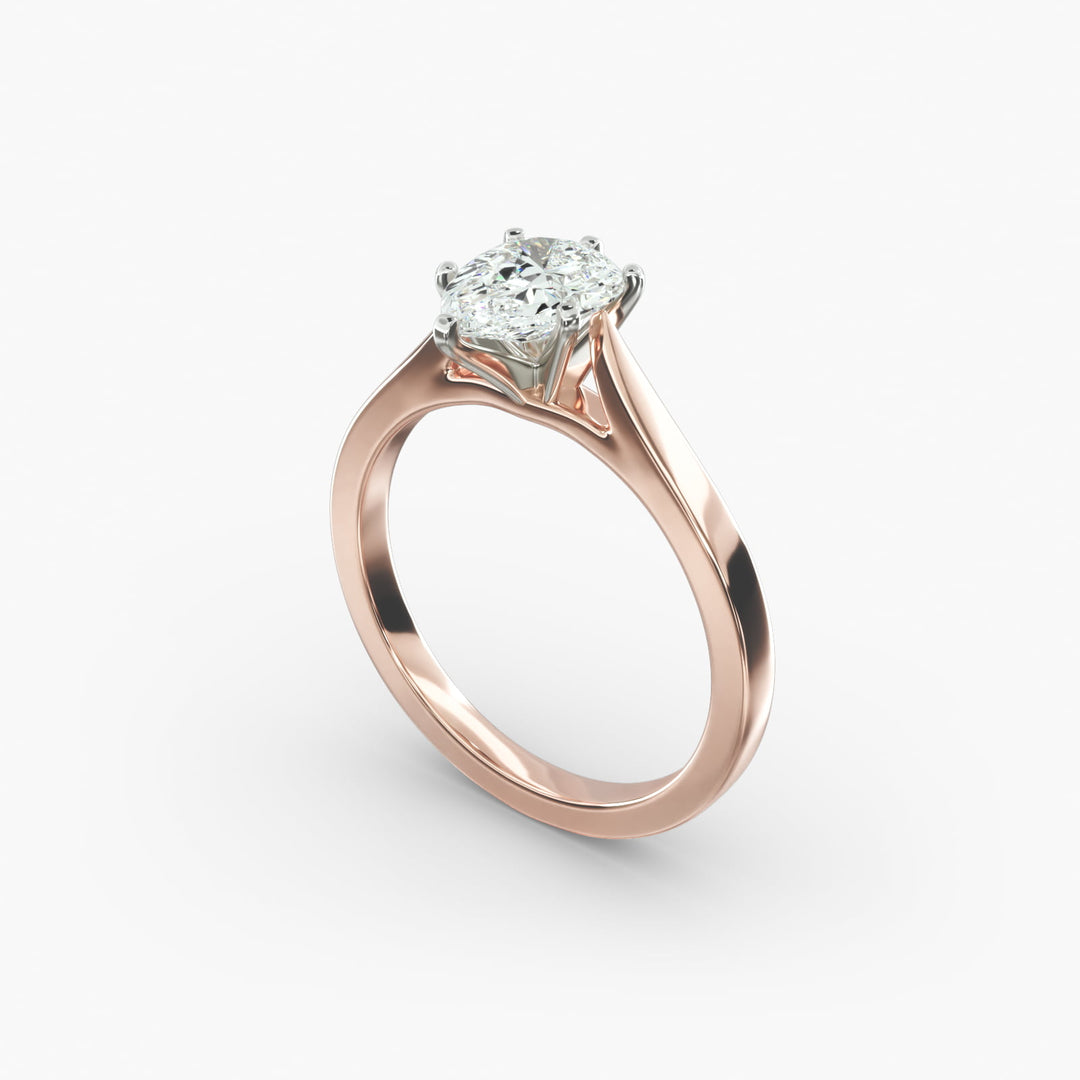 Pear Lab-Grown Diamond Solitaire Engagement Ring | 6-Prong | IGI Certified | 10K/14K/18K Gold