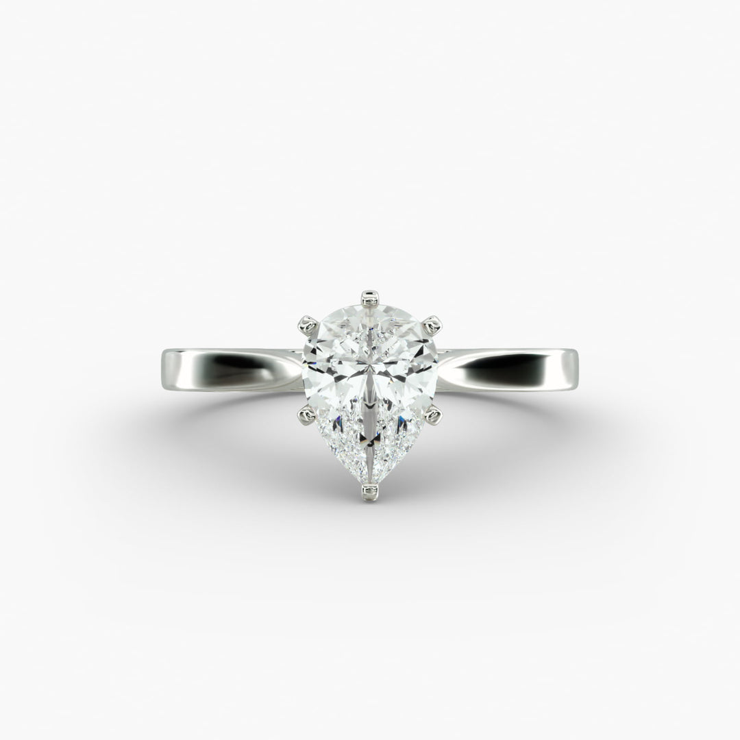 Pear Lab-Grown Diamond Solitaire Engagement Ring | 6-Prong | IGI Certified | 10K/14K/18K Gold