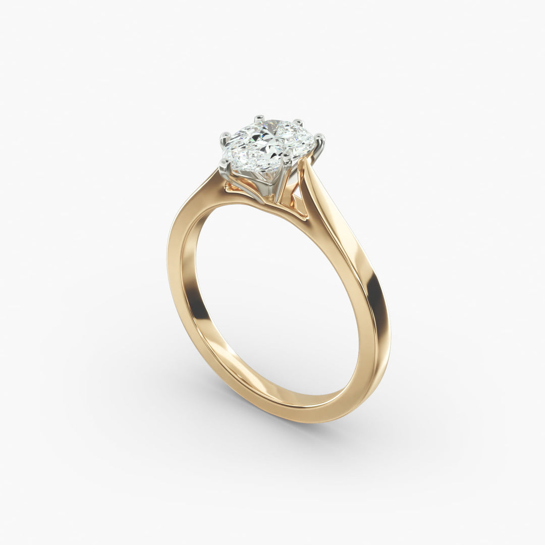 Pear Lab-Grown Diamond Solitaire Engagement Ring | 6-Prong | IGI Certified | 10K/14K/18K Gold