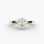 Load image into Gallery viewer, Pear Lab-Grown Diamond Solitaire Engagement Ring | 6-Prong | IGI Certified | 10K/14K/18K Gold